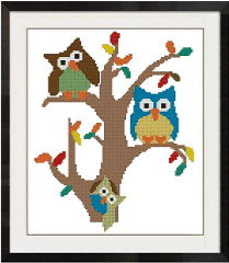 Owls On Branch -827